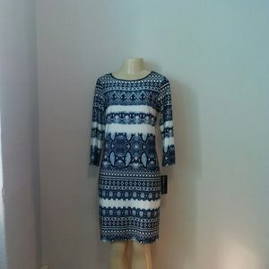 NWT Navy Snakeskin Print Studio By Tiana B Dress